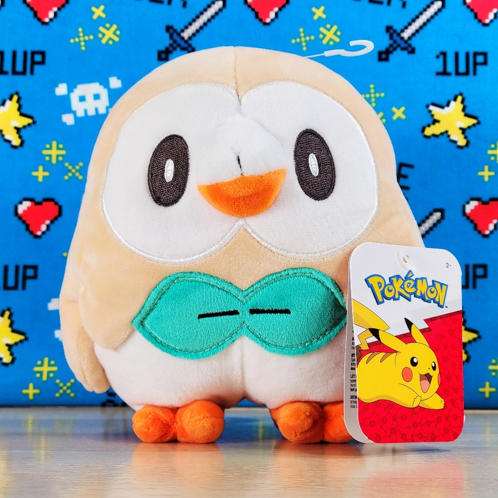 Jazwares Pokemon Rowlet 7" UltraSoft Video Game Toy Plush NWT